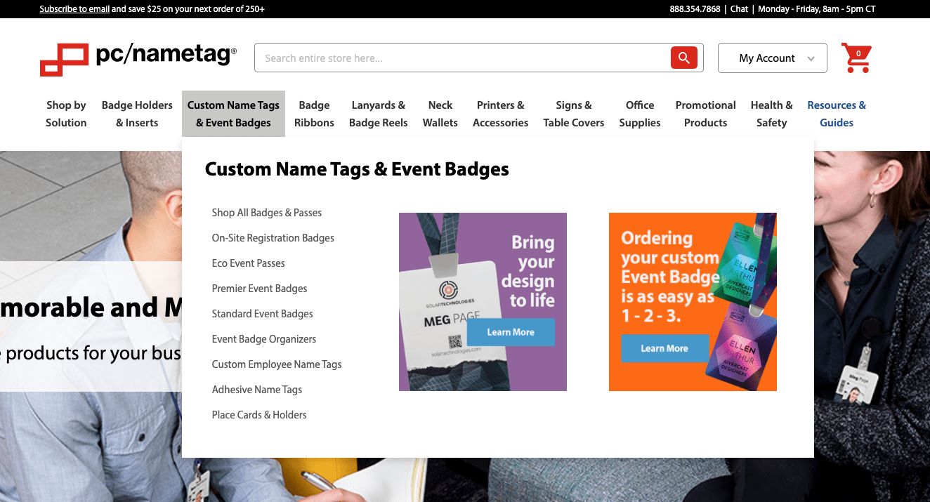 New Site Menu
